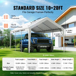 VEVOR canopy roof cover 6,10 × 3,04 m, waterproof, UV-protected, with elastic rubber clips, white - cover only (without frame)