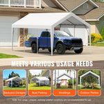 VEVOR canopy roof cover 6,10 × 3,04 m, waterproof, UV-protected, with elastic rubber clips, white - cover only (without frame)