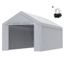 VEVOR Carport Replacement Cover Roof + Side Walls 6000 x 3000 мм, гаражные тенты, водонепроницаемые и защищенные от ультрафиолета, легко устанавливаются с помощью шариковых резинок, белые (каркас не входит в комплект)