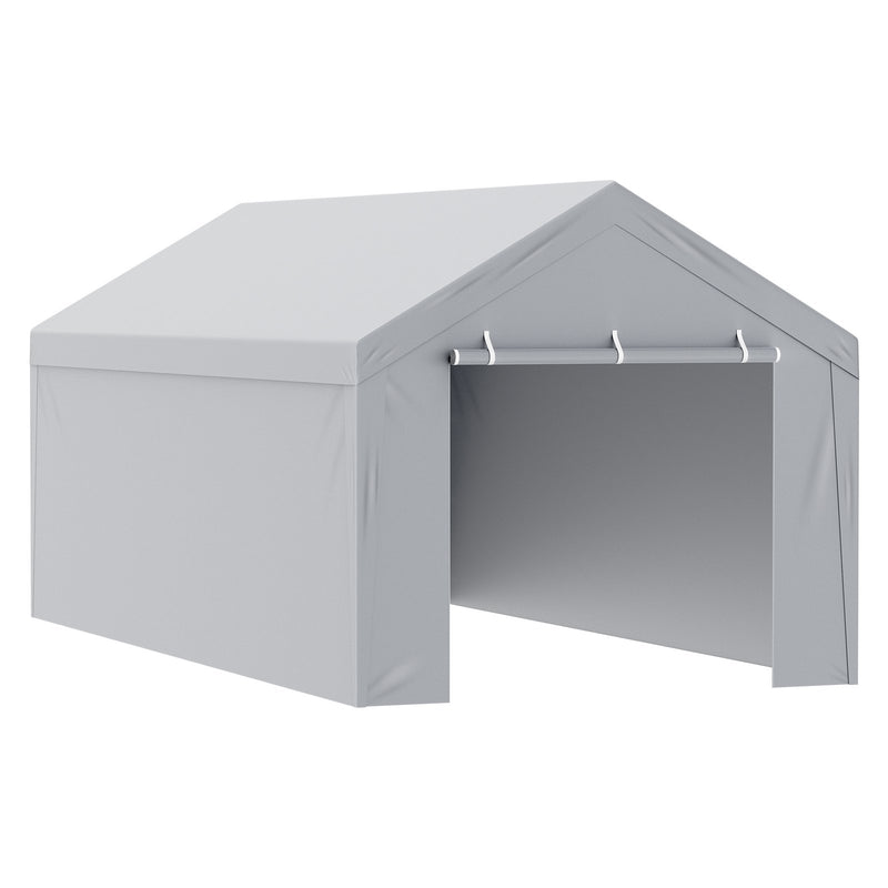 VEVOR Carport Replacement Cover Roof + Side Walls 6000 x 3000 мм, гаражные тенты, водонепроницаемые и защищенные от ультрафиолета, легко устанавливаются с помощью шариковых резинок, белые (каркас не входит в комплект)