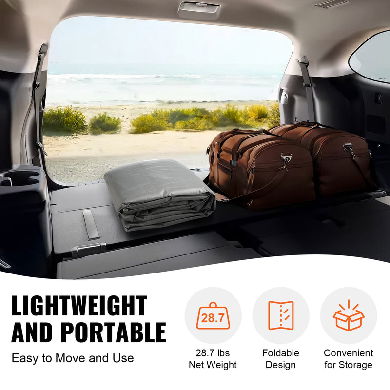 VEVOR Carport Replacement Cover Roof + Side Walls 6000 x 3000 мм, гаражные тенты, водонепроницаемые и защищенные от ультрафиолета, легко устанавливаются с помощью шариковых резинок, белые (каркас не входит в комплект)