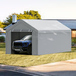 VEVOR Carport Replacement Cover Roof + Side Walls 6000 x 3000 mm, garage tents, waterproof and UV protected, easy to install with ball rubbers, white (frame not included)
