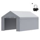 VEVOR Carport Replacement Cover Roof + Side Walls 6000 x 3000 мм, гаражные тенты, водонепроницаемые и защищенные от ультрафиолета, легко устанавливаются с помощью шариковых резинок, белые (каркас не входит в комплект)