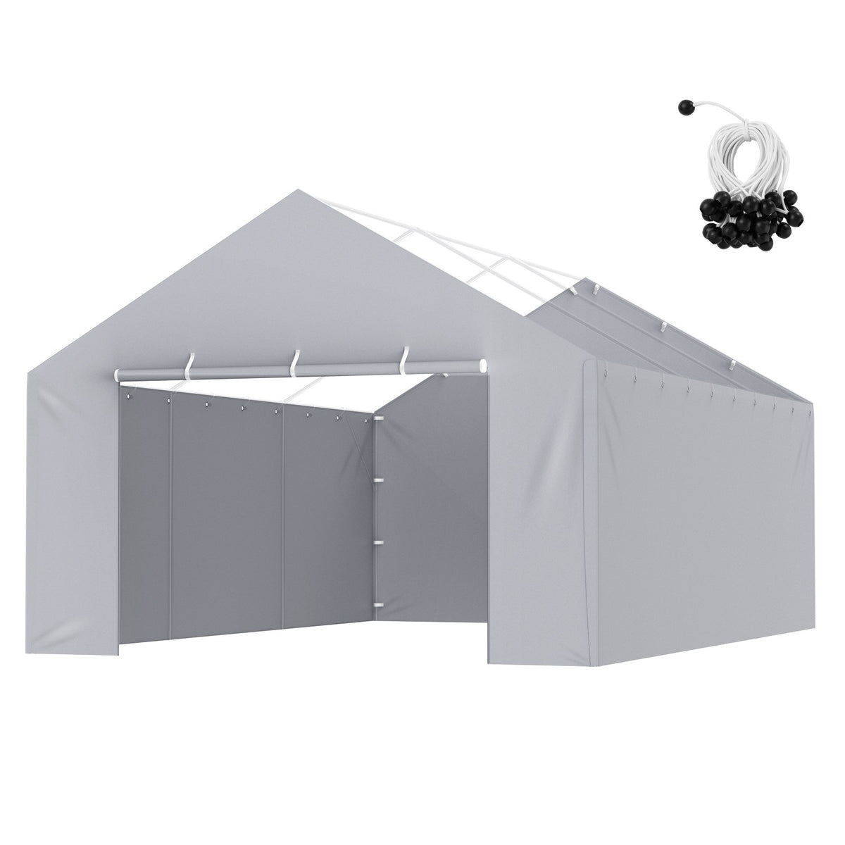 VEVOR awning side wall 3.96 × 6.10 m, grey, waterproof, UV protection, easy installation - without roof and frame