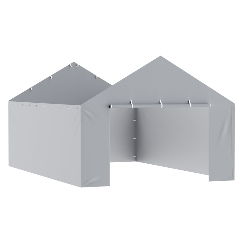 VEVOR nojumes sānsiena 3,96 × 6,10 m, pelēka, ūdensizturīga, UV aizsardzība, viegla uzstādīšana – bez jumta un rāmja