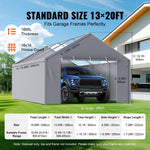 VEVOR awning side wall 3.96 × 6.10 m, grey, waterproof, UV protection, easy installation - without roof and frame
