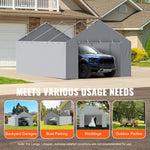 VEVOR awning side wall 3.96 × 6.10 m, grey, waterproof, UV protection, easy installation - without roof and frame