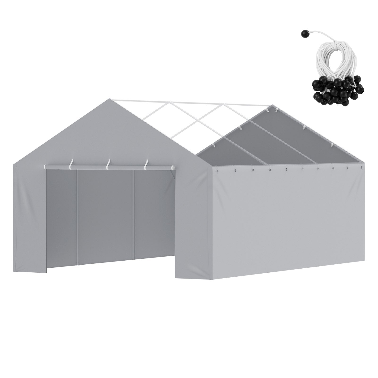 VEVOR awning side wall 3.96 × 6.10 m, grey, waterproof, UV protection, easy installation - without roof and frame