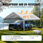 VEVOR nojumes pārsegs 4,00 × 6,10 m, pelēks, ūdensnecaurlaidīgs, UV aizsargāts – tikai pārsegs (bez karkasa)