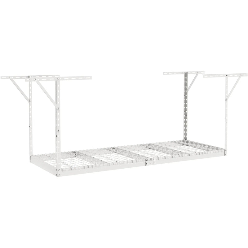 Piekaramais griestu uzglabāšanas plaukts, regulējams auksti velmēta tērauda konstrukcijā, balts, 272 kg, 91 × 244 × 56–102 cm