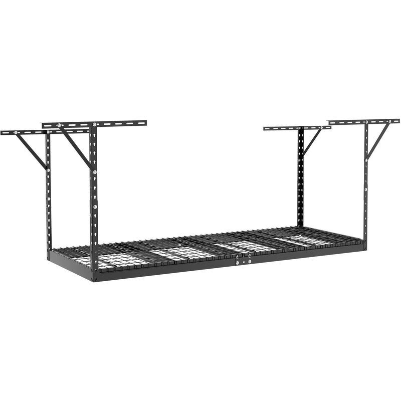 Piekaramais griestu uzglabāšanas plaukts, regulējams auksti velmēta tērauda konstrukcijā, melns, 272 kg, 91 × 244 × 56–102 cm