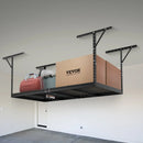 Piekaramais griestu uzglabāšanas plaukts, regulējams auksti velmēta tērauda konstrukcijā, melns, 272 kg, 122 × 244 × 56–102 cm