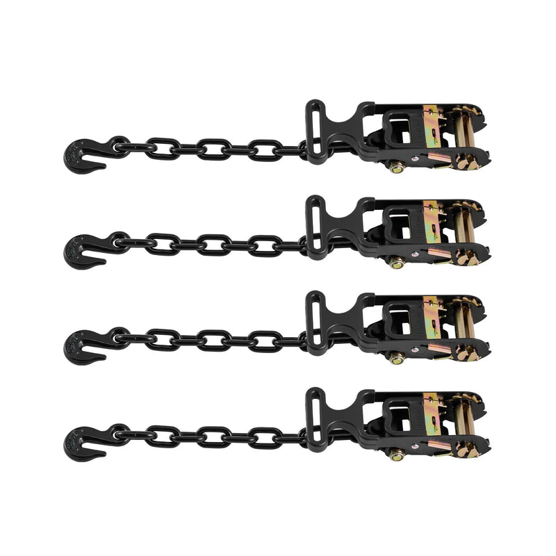 VEVOR riteņa fiksācijas un nostiprināšanas komplekts, riepas tipa vilkšanas ratiņu siksnas ar pastiprinātu āķi, pārrāvuma slodze 4540 kg, darba slodze 1512 kg, piemērots motocikliem, ATV, SUV un piekabēm