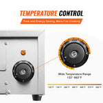 VEVOR elektriskā picas krāsns 30,4 cm, 1500W, temperatūras diapazons 50–350°C, noņemams drupatu paliktnis