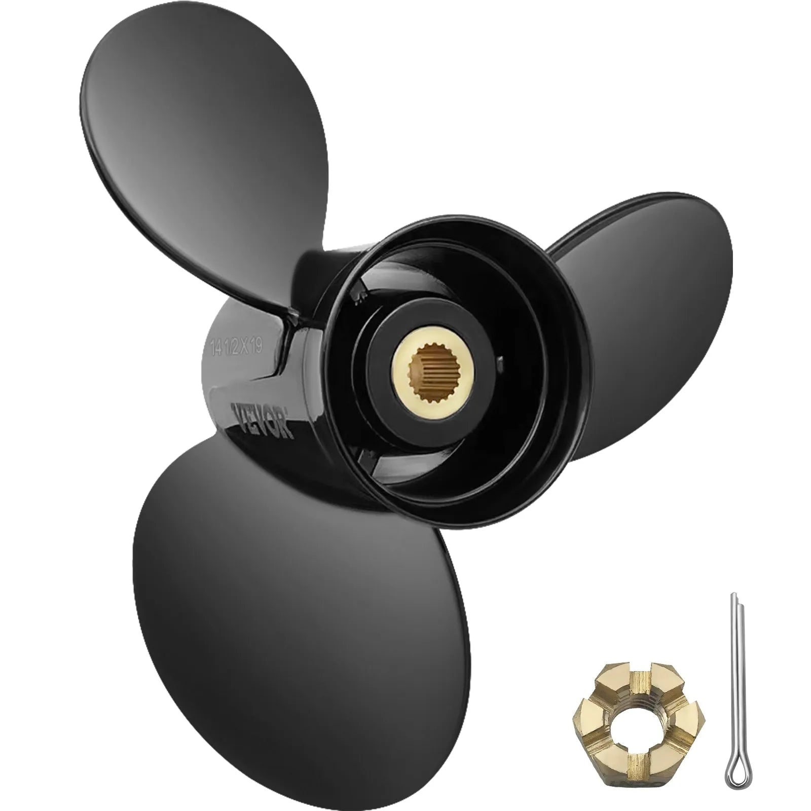 Alumīnija propellers 3 lāpstiņas, 36,8 × 48,3 cm, 19 zobi, RH, saderīgs ar Volvo Penta SX