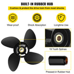 Alumīnija propellers 4 lāpstiņas, 36,2 × 48,3 cm, 19 zobi, RH, saderīgs ar Volvo Penta SX