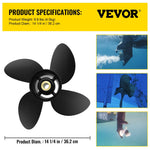 Alumīnija propellers 4 lāpstiņas, 36,2 × 48,3 cm, 19 zobi, RH, saderīgs ar Volvo Penta SX