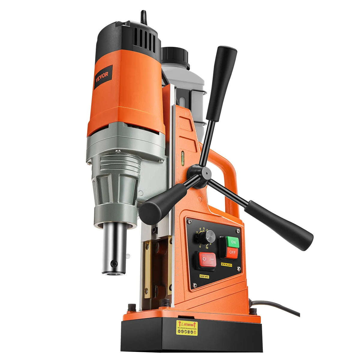 VEVOR magnētiskā urbjmašīna, 1550 W motors, 50,8 mm urbšanas diametrs, 13 000 N magnētiskā piespiedējspēka pārnēsājamais magnētiskais urbis, 0–500 apgr./min regulējams ātrums metāla apstrādei industriāli un mājas darbiem