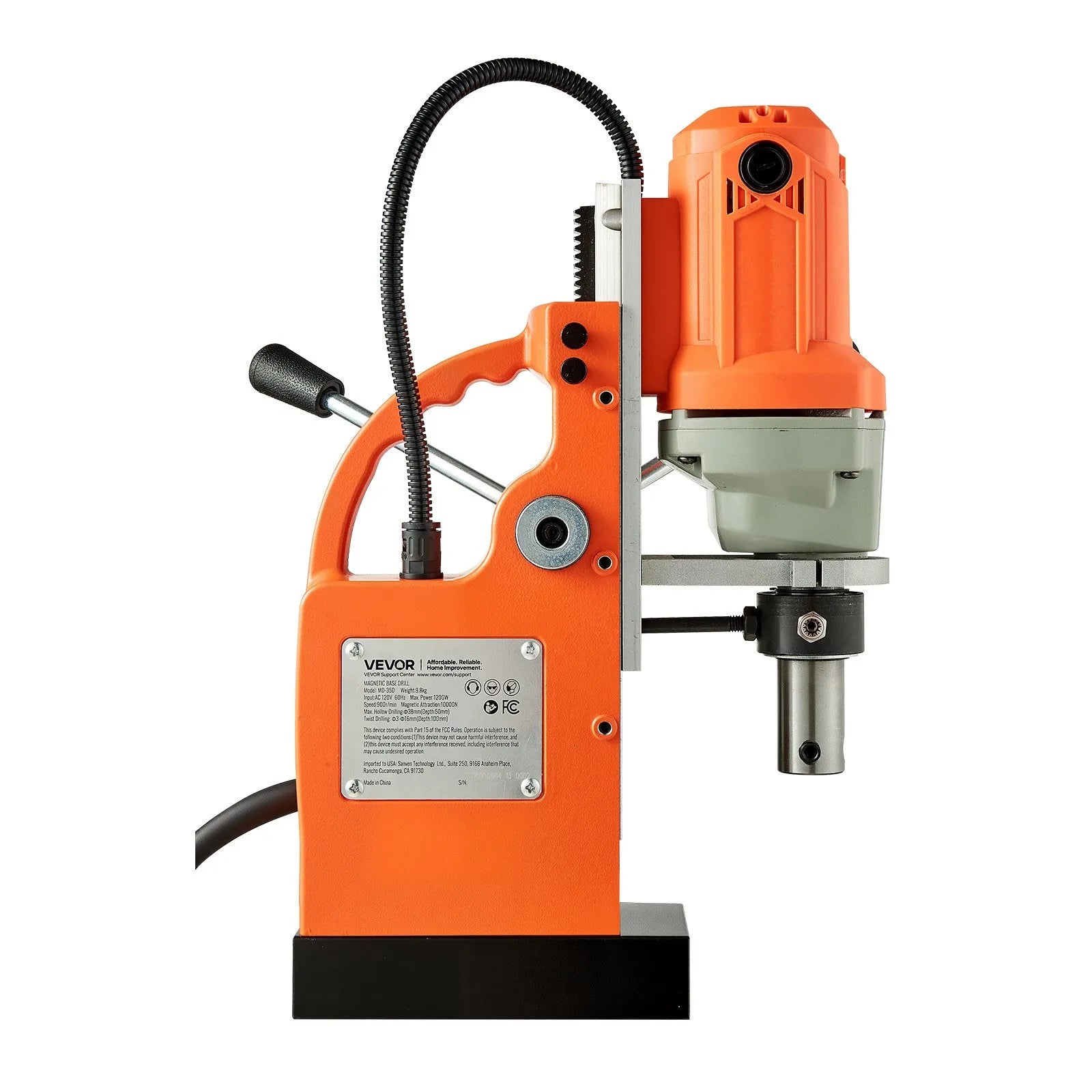 VEVOR magnētiskā urbjmašīna, 1200 W, 38 mm urbuma diametrs, 10 000 N magnētiskais spēks, 900 apgr./min. ātrums, ar Weldon stiprinājumu, efektīva dzesēšana, metāla virsmām, rūpniecībai un mājas darbiem