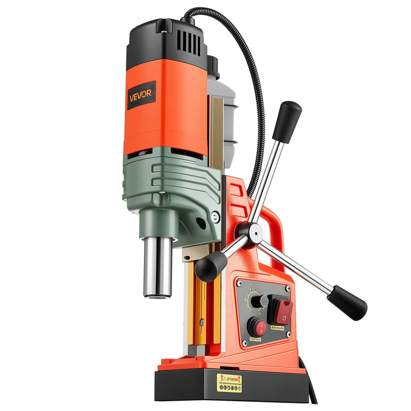 VEVOR magnētiskā urbjmašīna, 1350 W, 50 mm urbuma diametrs, 12 500 N jaudīga pārnēsājama magnētiskā urbjmašīna, 0–800 apgr./min regulējams ātrums, ar Weldon kātu, metāla virsmām, rūpniecībai un mājas darbiem
