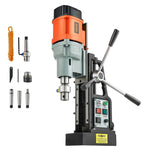 VEVOR magnētiskā urbjmašīna, 1500 W, 60 mm urbuma diametrs, 13 000 N jaudīga magnētiskā urbjmašīna, 0–600 apgr./min regulējams ātrums, Morse konuss, M3–M16 vītņošana, metāla virsmām, rūpniecībai un mājas darbiem