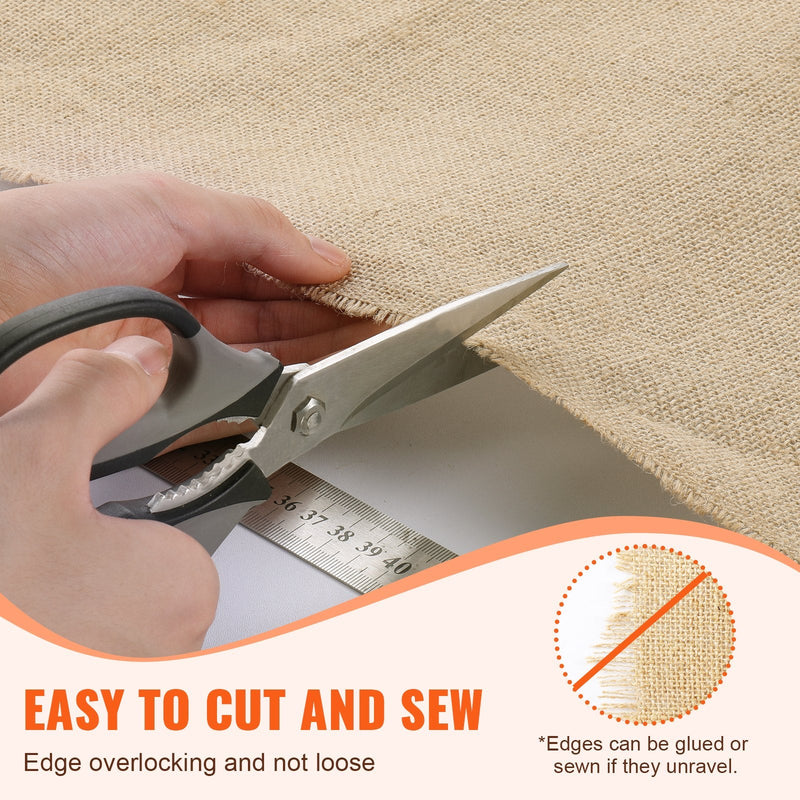 VEVOR džutas auduma rullis 102 cm x 91,4 m un 50 x 50 augsta blīvuma dabīgs plats džutas audums, džutas auduma rullis koku aptīšanai, dekorēšanai, rokdarbiem, kāzām, dārzkopībai un augu un koku aizsardzībai ziemā