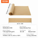 VEVOR džutas auduma rullis, 1016 mm x 45,7 m un 50 x 50 augsta blīvuma plats dabīgās džutas auduma rullis, džutas audums koku aptīšanai, dekorēšanai, rokdarbiem, kāzām, dārzkopībai, augu un koku ziemas aizsardzībai