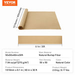 VEVOR džutas auduma rullis, 1016 mm x 9,14 m un 50 x 50 augsta blīvuma plats dabīgās džutas auduma rullis, džutas audums koku aptīšanai, dekorēšanai, rokdarbiem, kāzām, dārzkopībai, augu un koku ziemas aizsardzībai