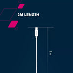 CANYON 100W  USB Type-C uz USB Type-C kabelis, Saderīgs ar Apple ierīcēm, USB 2.0, 2 m, balts