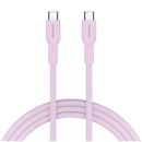 CANYON 60 W (5 V / 9 V / 12 V / 15 V / 20 V, 3 A) USB 2.0 C–C silikona kabelis, 480 Mb/s, Vads: POWER 22AWG x1C + SIGNAL 29AWG x2C + CC 30AWG x1C, 1m, rozā