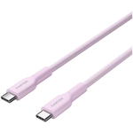 CANYON 60 W (5 V / 9 V / 12 V / 15 V / 20 V, 3 A) USB 2.0 C–C silicone cable, 480 Mb/s, Conductors: POWER 22 AWG x 1C + SIGNAL 29 AWG x 2C + CC 30 AWG x 1C, 1 m, pink