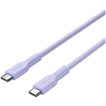 CANYON 60 W (5 V / 9 V / 12 V / 15 V / 20 V, 3 A) USB 2.0 C–C silikona kabelis, 480 Mb/s, Vads: POWER 22AWG x1C + SIGNAL 29AWG x2C + CC 30AWG x1C, 1m, violets