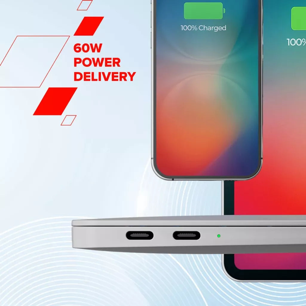 CANYON 60 W (5 V / 9 V / 12 V / 15 V / 20 V, 3 A) USB 2.0 C–C silikona kabelis, 480 Mb/s, Vads: POWER 22AWG x1C + SIGNAL 29AWG x2C + CC 30AWG x1C, 1m, violets