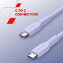 CANYON 60 W (5 V / 9 V / 12 V / 15 V / 20 V, 3 A) USB 2.0 C–C silikona kabelis, 480 Mb/s, Vads: POWER 22AWG x1C + SIGNAL 29AWG x2C + CC 30AWG x1C, 1m, balts