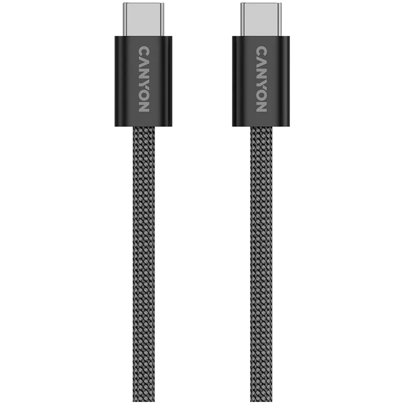 CANYON 60W 3A USB 2.0 C–C magnētiskais kabelis, Datu pārraide: līdz 480 Mb/s, 1 m, melns