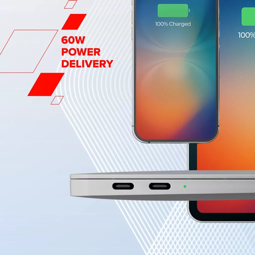 CANYON 60W 3A USB 2.0 C–C magnētiskais kabelis, Datu pārraide: līdz 480 Mb/s, 1 m, pelēks