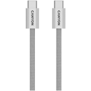 CANYON 60W 3A USB 2.0 C–C magnētiskais kabelis, Datu pārraide: līdz 480 Mb/s, 1 m, pelēks