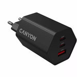 CANYON lādētājs HEXAGON 65 GaN 65 W 2×PD 1×QC EU melns