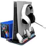 CANYON CS-51 PS5/PS5 Slim/PS5 Pro dzesēšanas statīvs, RGB, melns