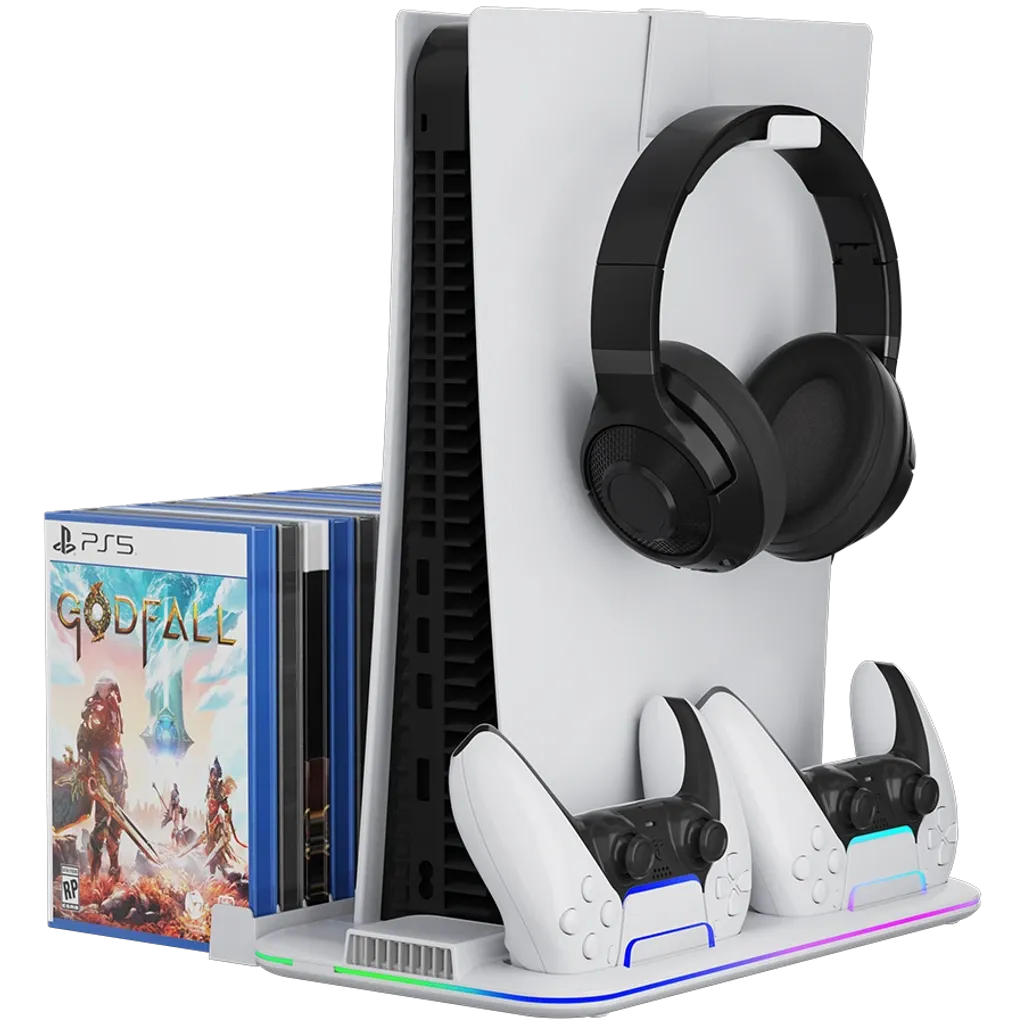 CANYON CS-51 PS5/PS5 Slim dzesēšanas statīvs, RGB, balts