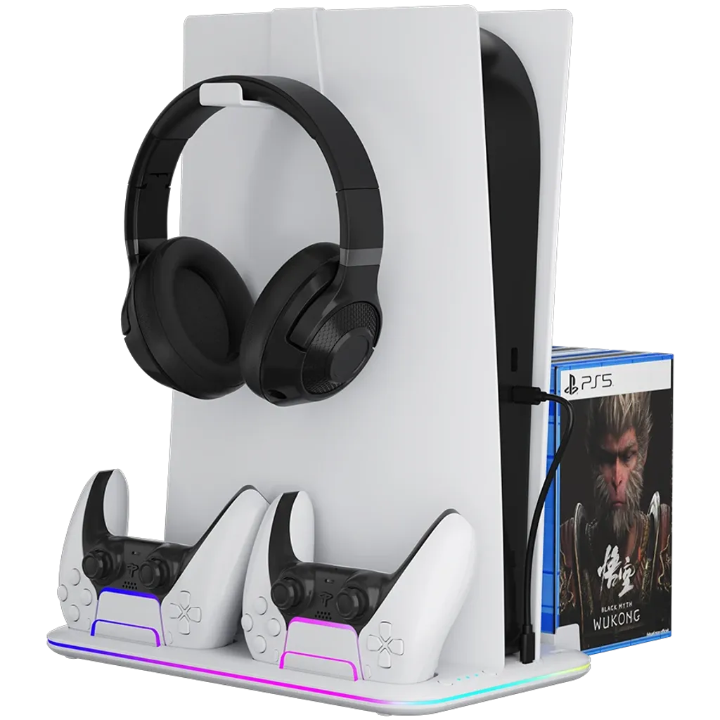 CANYON CS-51 PS5/PS5 Slim dzesēšanas statīvs, RGB, balts
