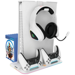 CANYON CS-5 PS5 dzesēšanas statīvs ar 2 kontrolieru uzlādi un RGB, balts