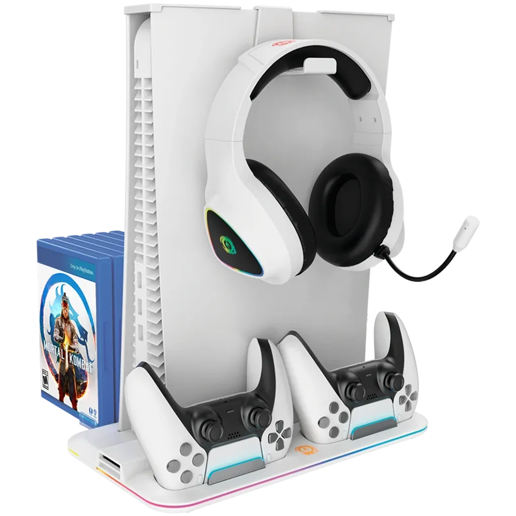 CANYON CS-51 PS5/PS5 Slim dzesēšanas statīvs, RGB, balts