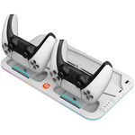 CANYON CS-5 PS5 dzesēšanas statīvs ar 2 kontrolieru uzlādi un RGB, balts