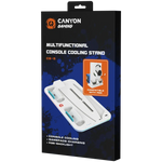 CANYON CS-5 PS5 dzesēšanas statīvs ar 2 kontrolieru uzlādi un RGB, balts