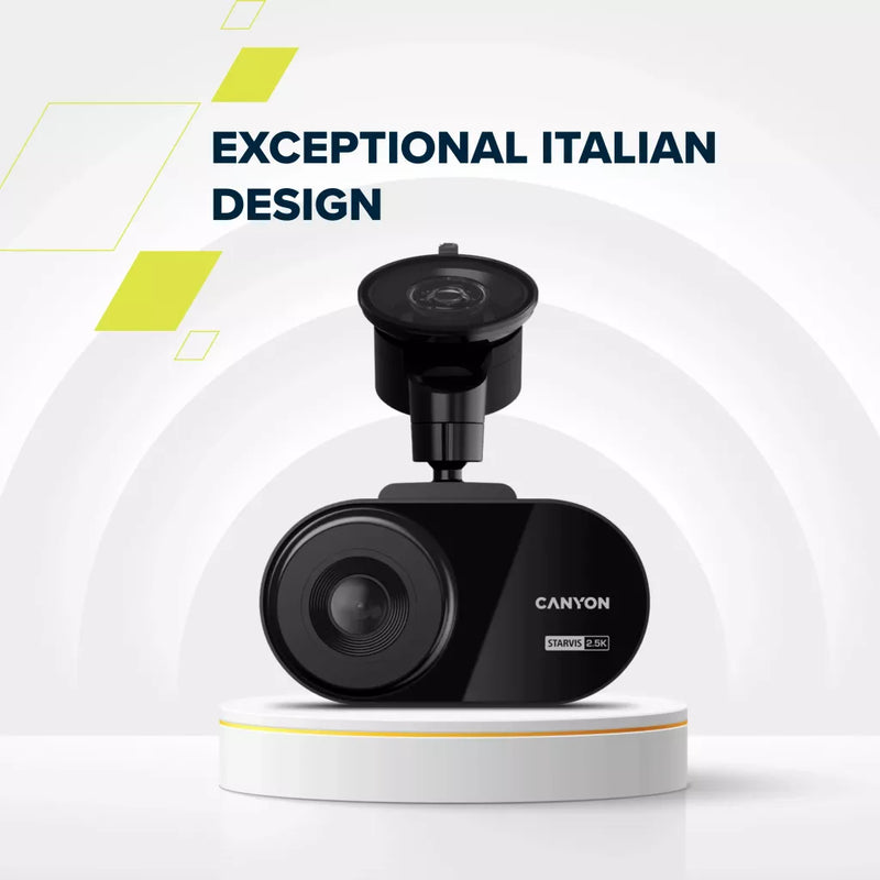 CANYON auto videoreģistrators DVR25 WQHD 2.5K 1440p Wi-Fi Melns