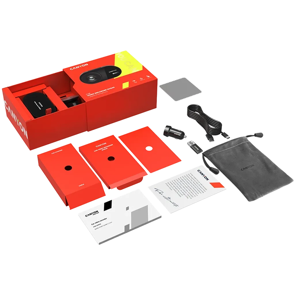 CANYON DVR40 auto videoreģistrators 4K Ultra HD, Wi-Fi, 3" IPS, melns