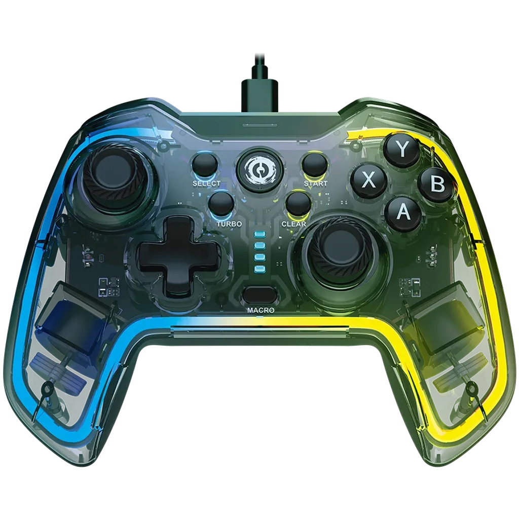 CANYON Brighter GP02 vadu spēļu kontrolieris, RGB, 22 pogas, melns