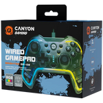 CANYON Brighter GP02 vadu spēļu kontrolieris, RGB, 22 pogas, melns