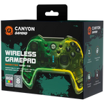 CANYON Brighter GPW-02 bezvadu spēļu kontrolieris, Bluetooth 5.0, RGB, melns